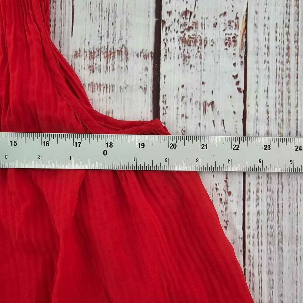 Time and True Red Accordian Pleat Sleeveless Swing Top Women's M - Picture 6 of 9